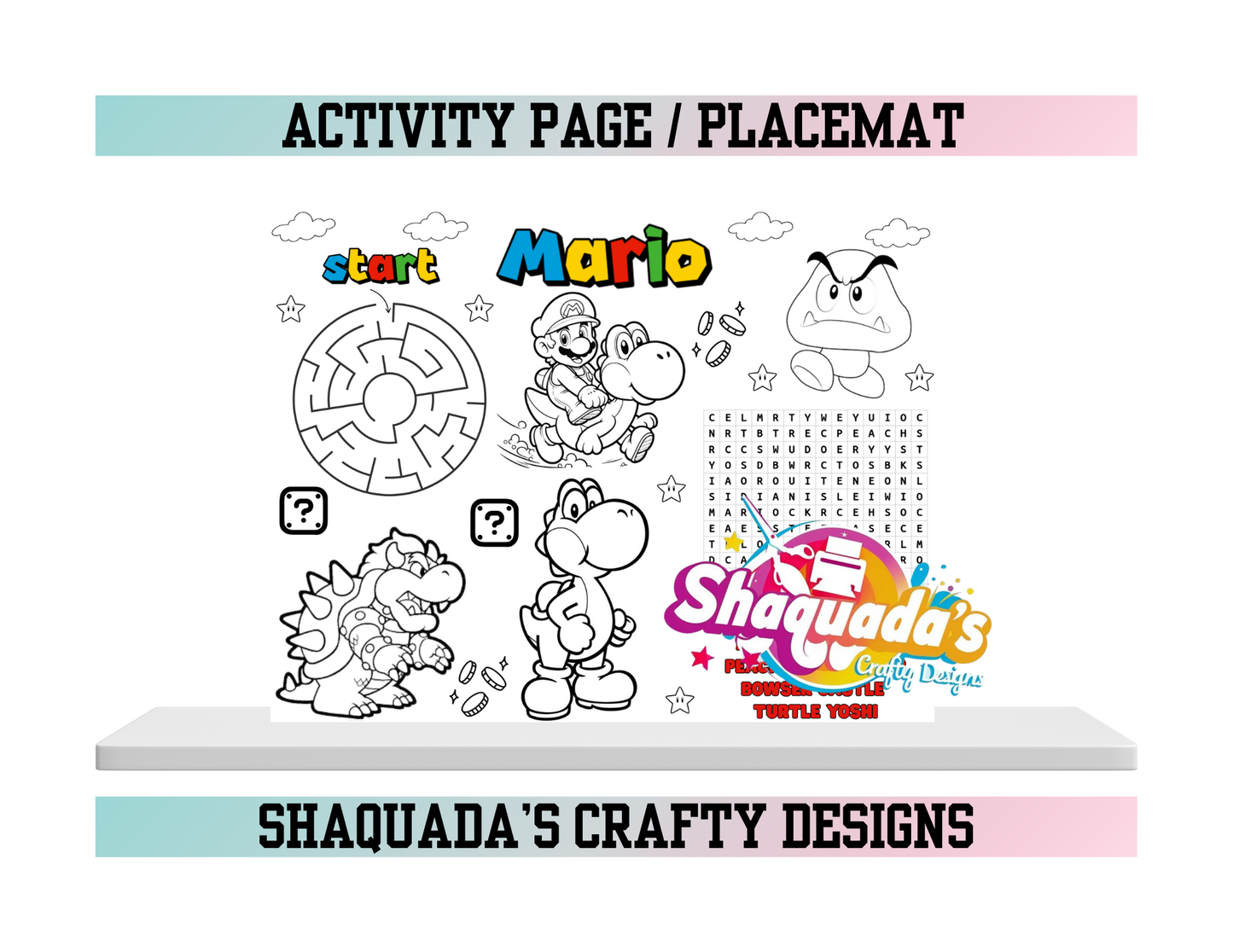 Mario Theme Activity Page / Placemat