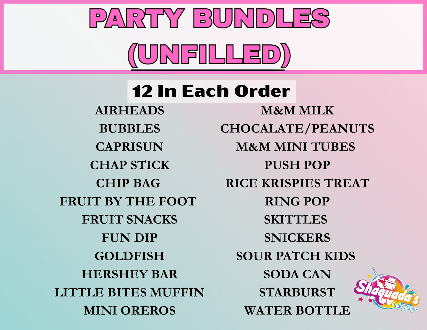 PARTY BUNDLES (UNFILLED)