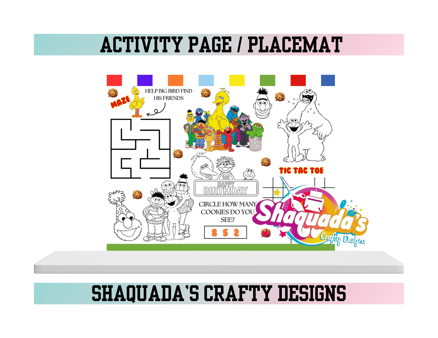 Sesame Street & Friends Birthday Activity Page / Placemat