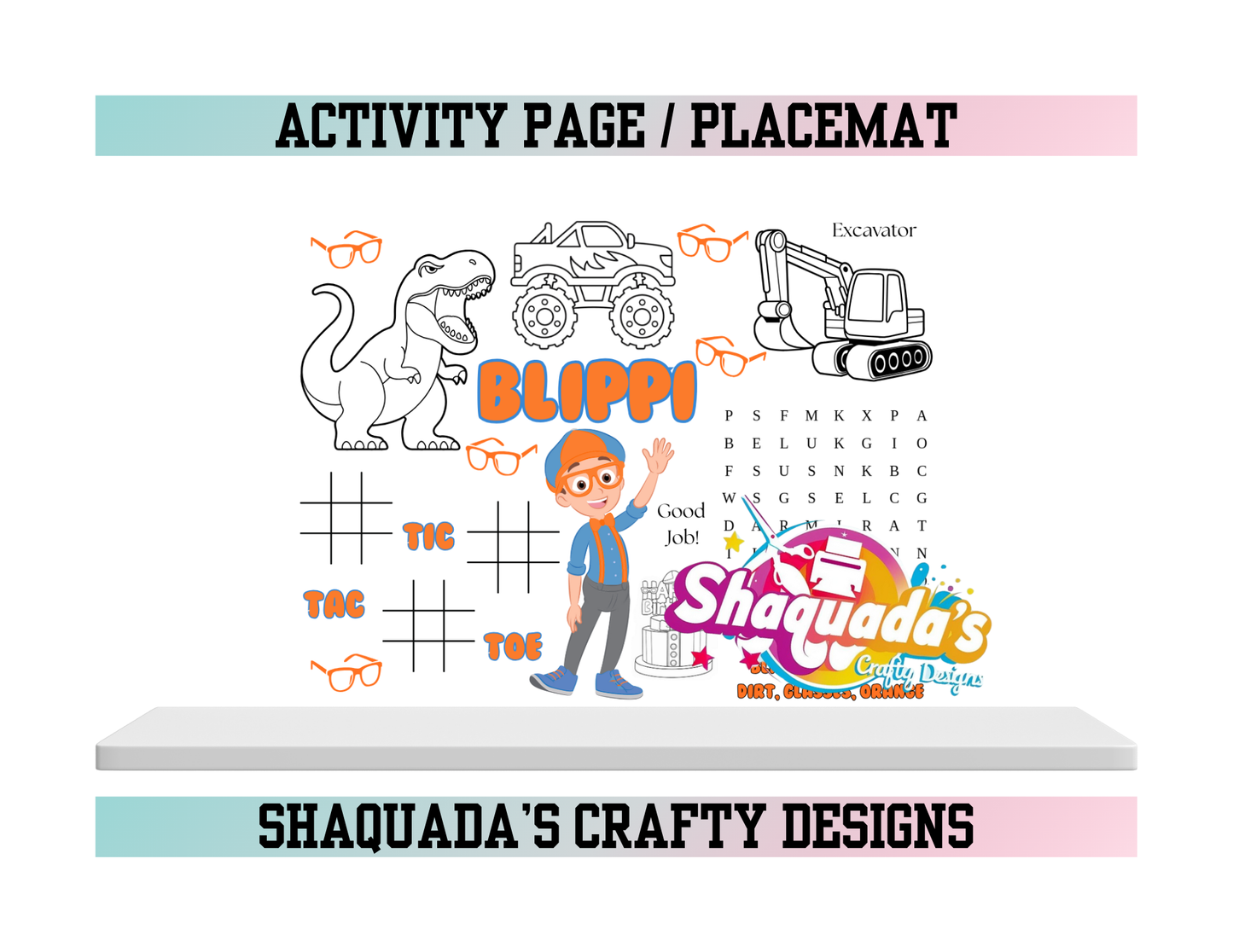 Blippi Birthday Activity Page / Placemat