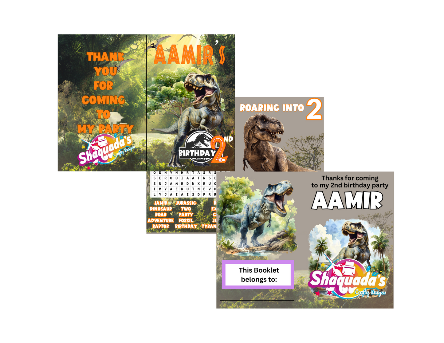 Custom Dinosaur Theme Activity Booklet
