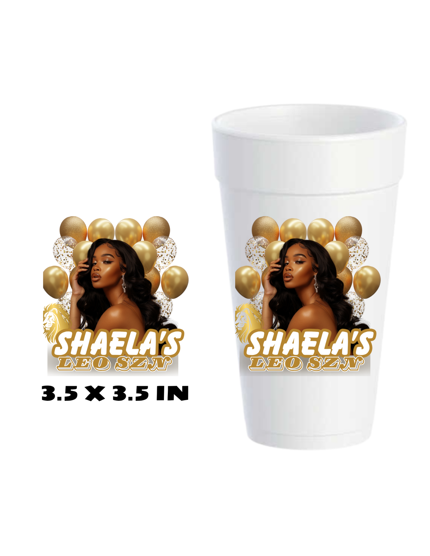 Styrofoam Cup Sticker Template, Editable Party Cup Template Customizable Styrofoam Cup Design, Cup Sticker Template, Custom Party Cups